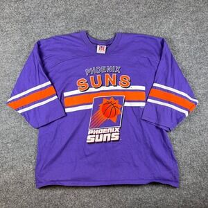 VTG Phoenix Suns Shirt Jersey Mens XL Purple Hockey Style Made in USA 90s